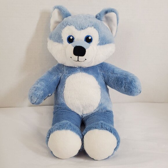 Build a Bear Blue Husky Wolf Pup Retired Build A Bear RARE HTF BAB 16 inches